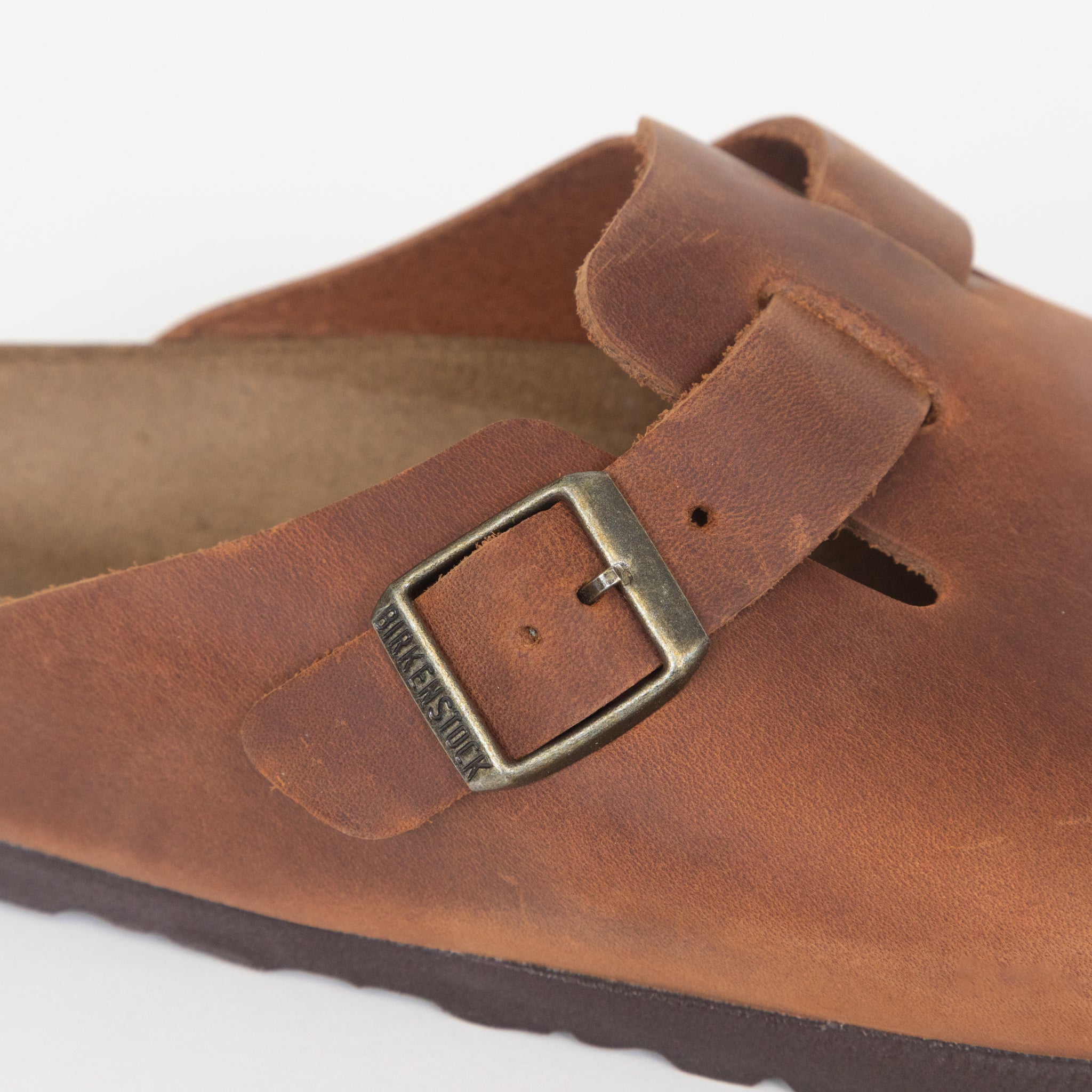 BIRKENSTOCK Boston Clog Oiled Leather Sandals in COGNAC