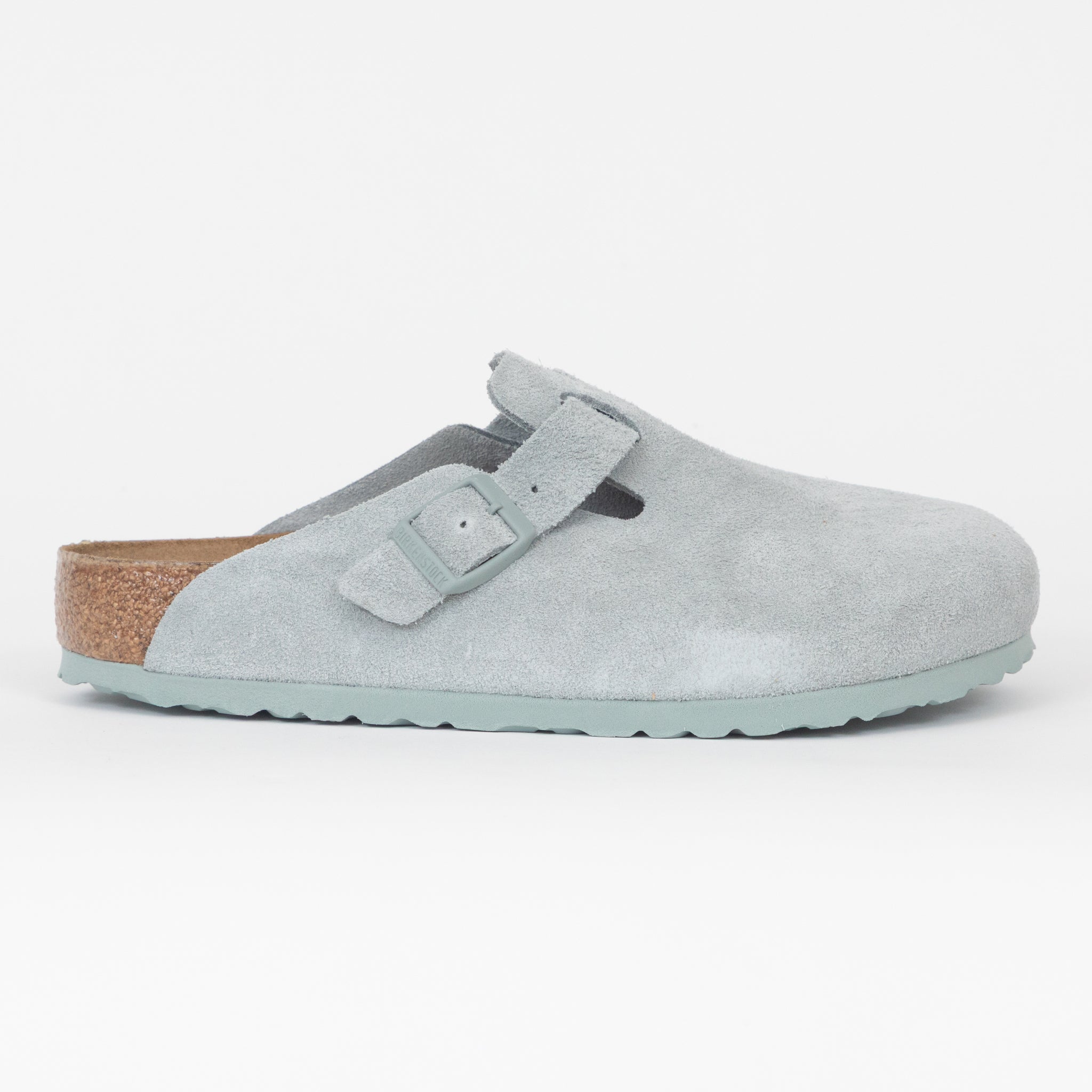 birkenstock clog sandals pure sage side view