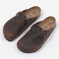BIRKENSTOCK Boston Soft Footbed Oiled Leather Clogs in HABANA