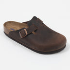 BIRKENSTOCK Boston Soft Footbed Oiled Leather Clogs in HABANA
