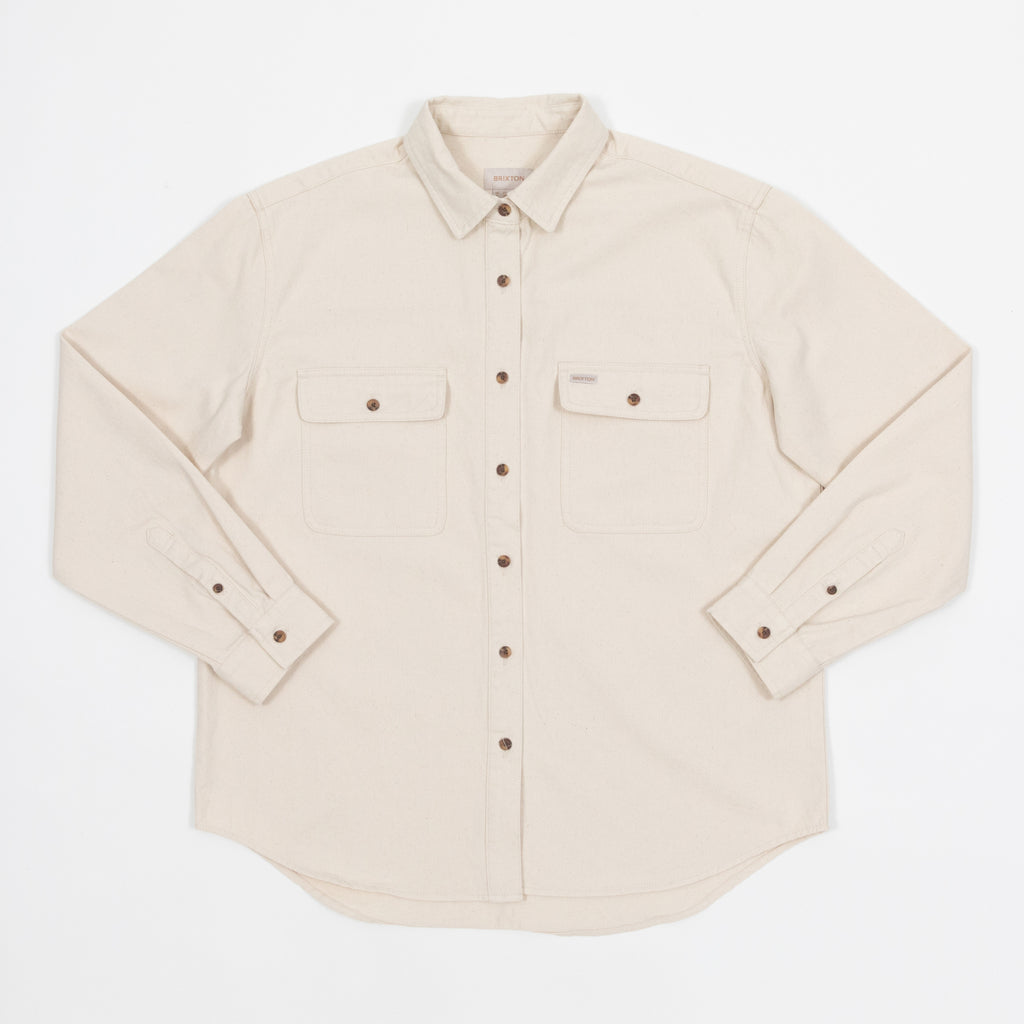 Women's BRIXTON Bowery Boyfriend Overshirt in CREAM