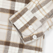 BRIXTON Bowery Flannel Check Shirt in CREAM & BROWN