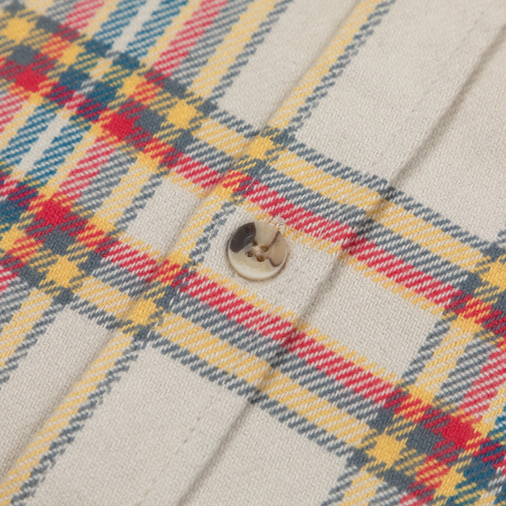 BRIXTON Bowery Flannel Check Shirt in BEIGE , YELLOW & RED