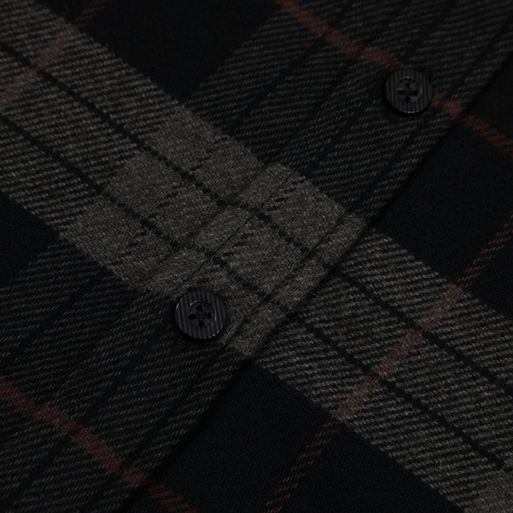 BRIXTON Bowery Flannel Check Shirt in BLACK & CHARCOAL