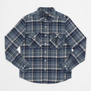 BRIXTON Bowery Flannel Check Shirt in BLUE & BEIGE