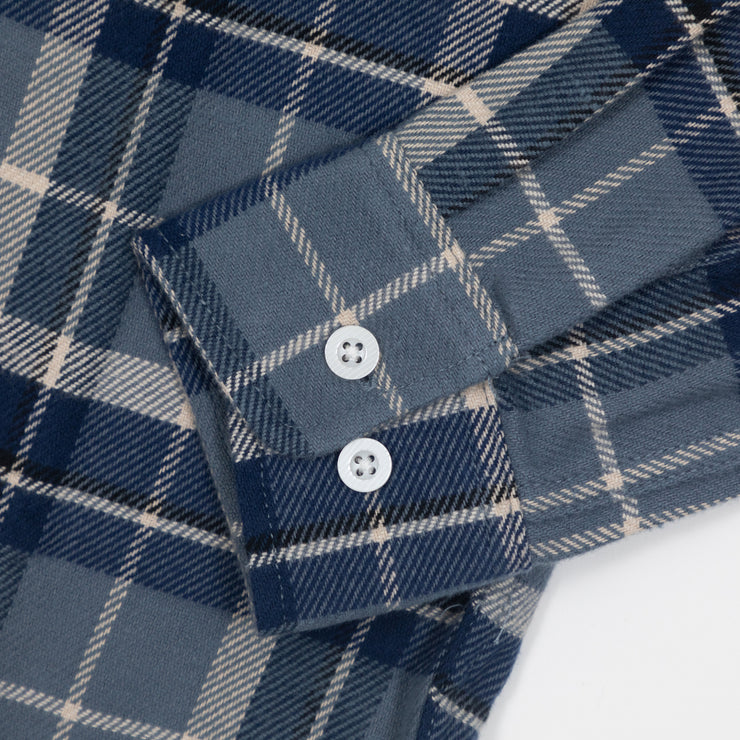 BRIXTON Bowery Flannel Check Shirt in BLUE & BEIGE