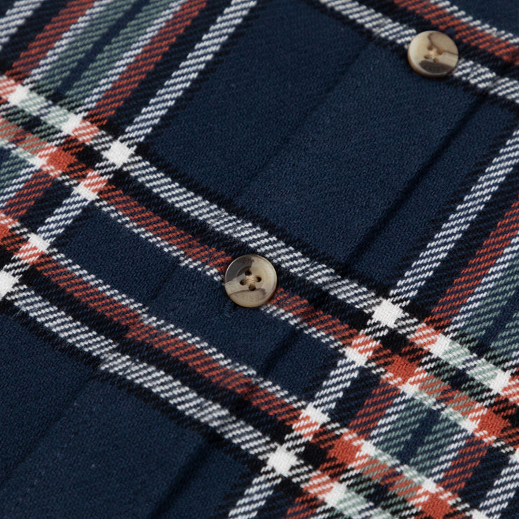 BRIXTON Bowery Flannel Check Shirt in NAVY , RED & WHITE