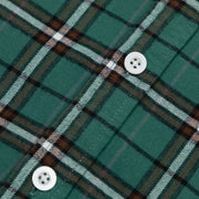 BRIXTON Bowery Flannel Check Shirt in GREEN & OFF WHITE