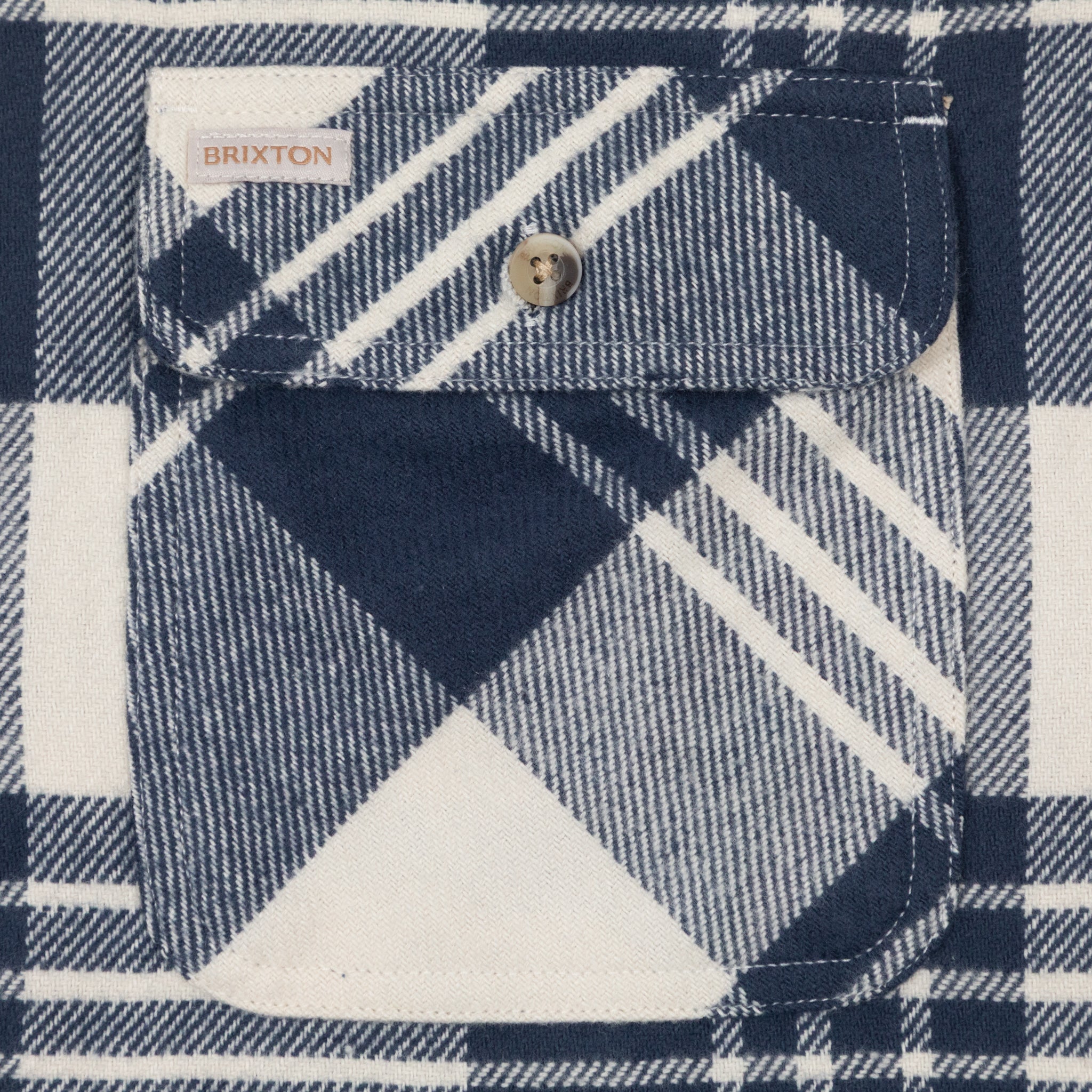 Womens BRIXTON Bowery Check Flannel in BLUE & CREAM