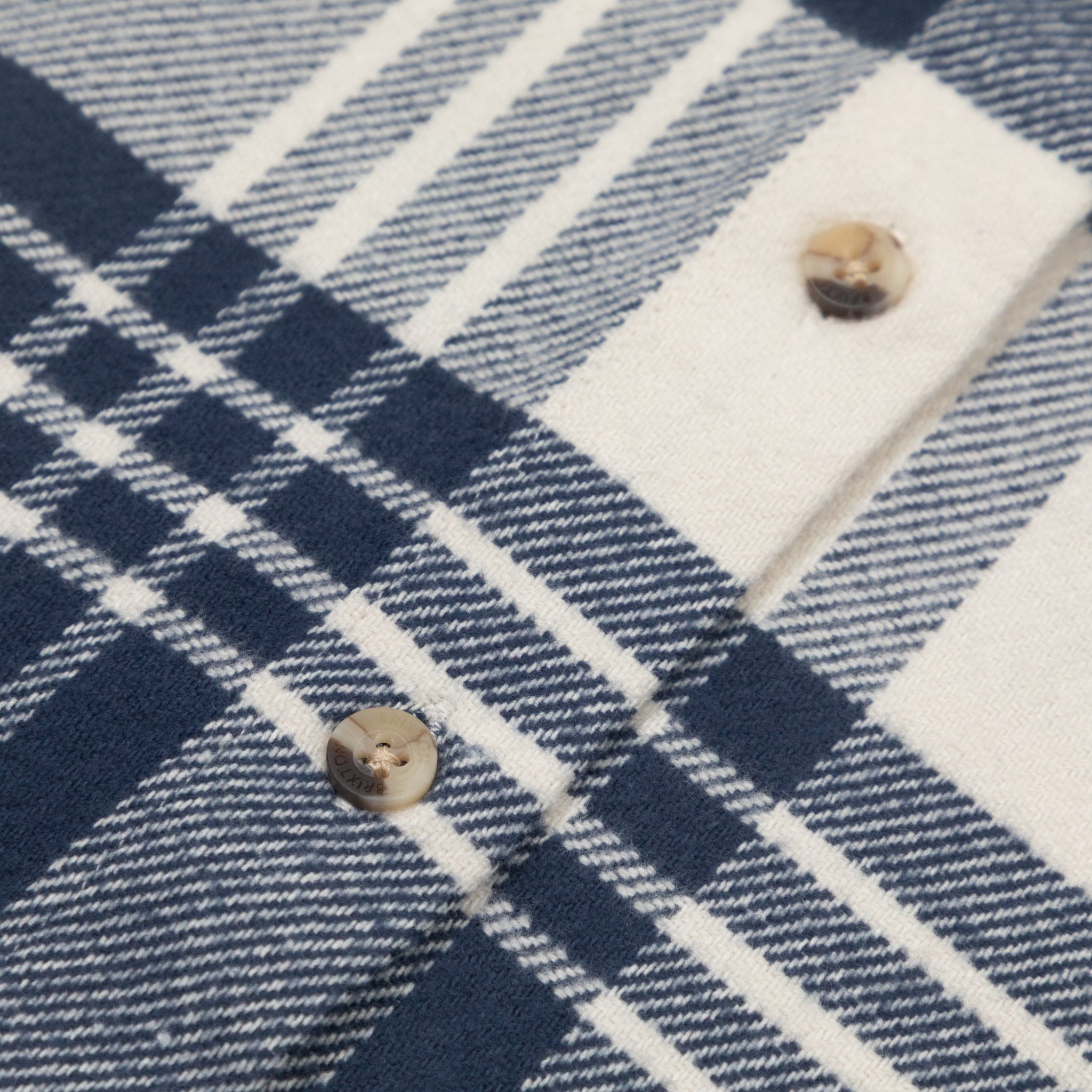 Womens BRIXTON Bowery Check Flannel in BLUE & CREAM