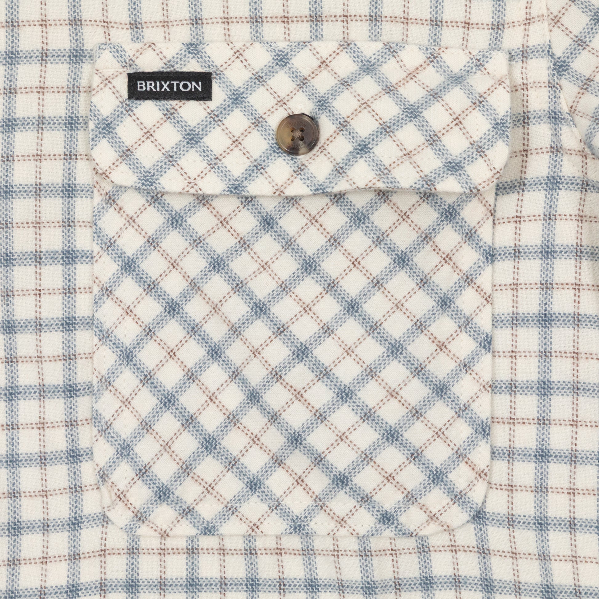 Close up of the pocket on Brixton Flannel shirt