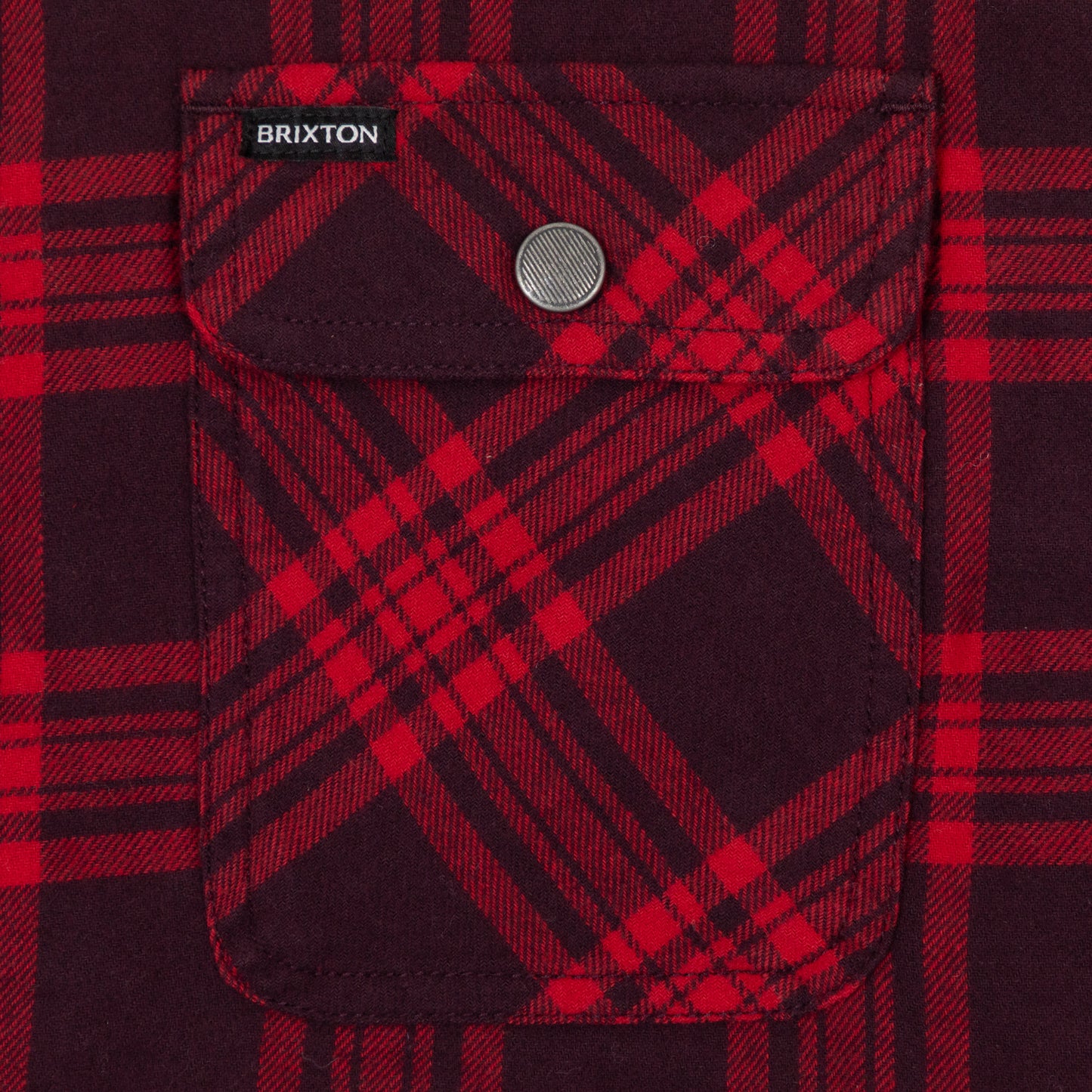 BRIXTON Bowery Quilted Overshirt in RED & BLACK