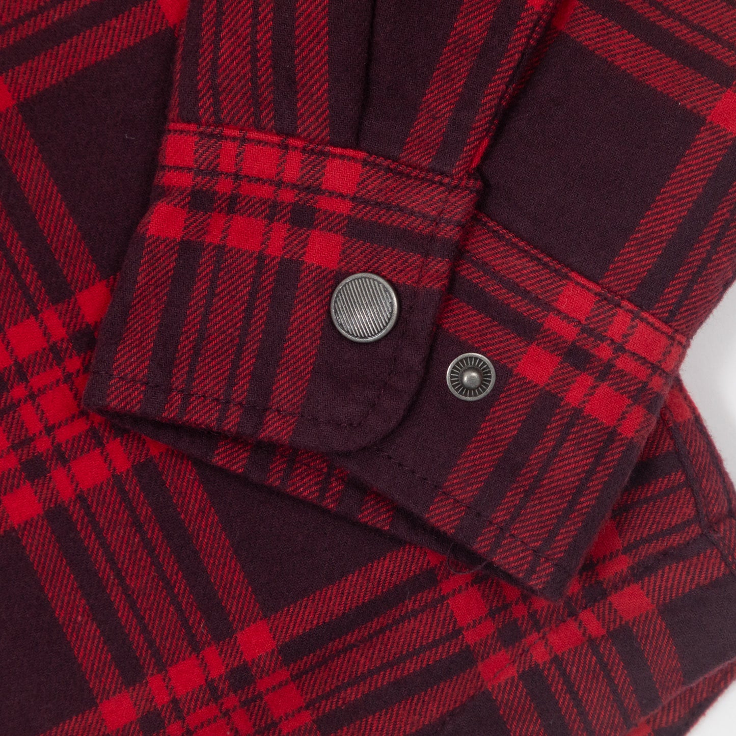 BRIXTON Bowery Quilted Overshirt in RED & BLACK