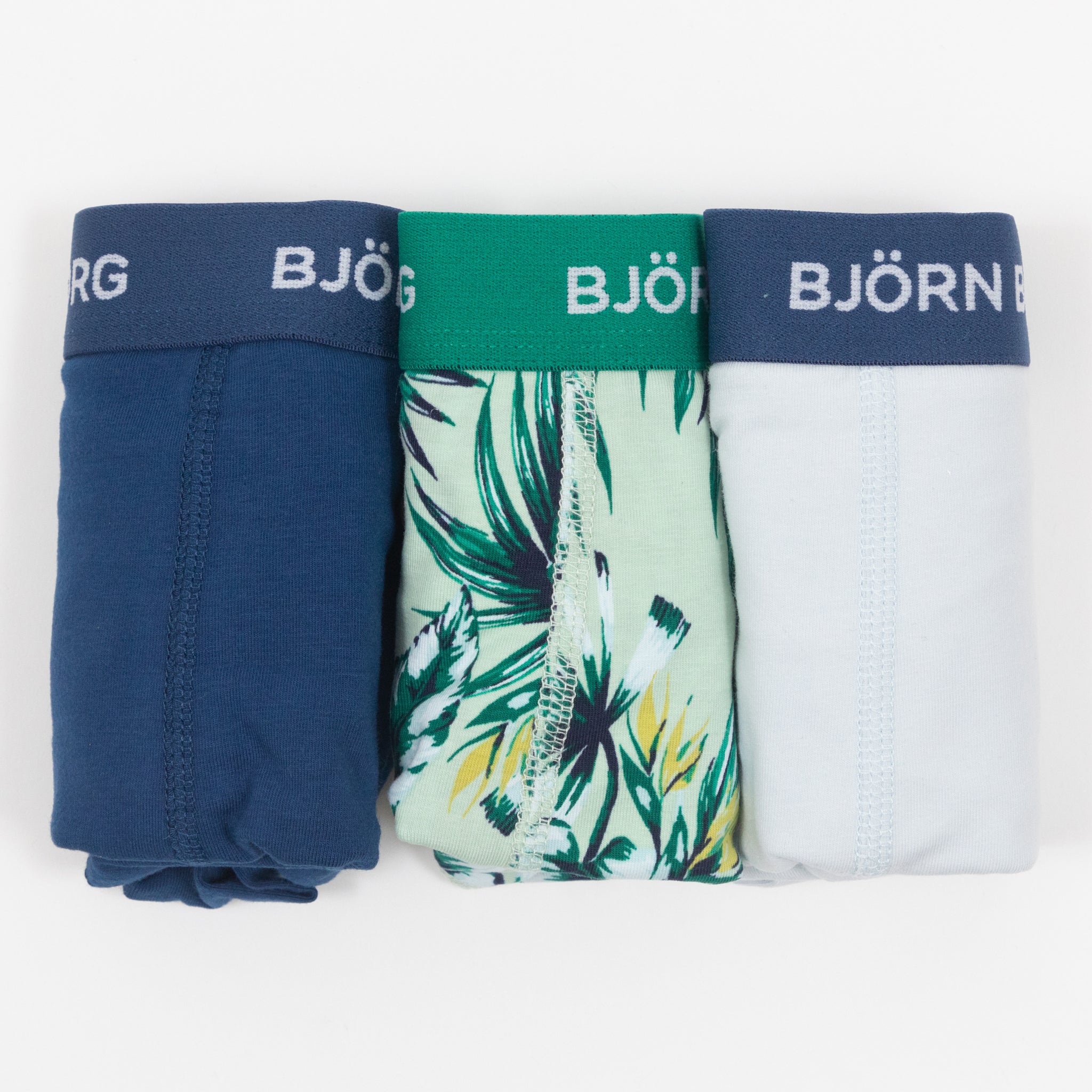 BJORN BORG 3 Pack Trunk Boxers in GREEN MULTI