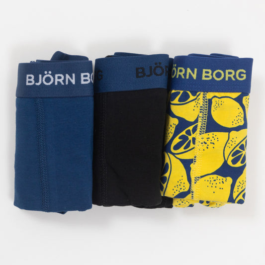 BJORN BORG 3 Pack Trunk Boxers in YELLOW MULTI