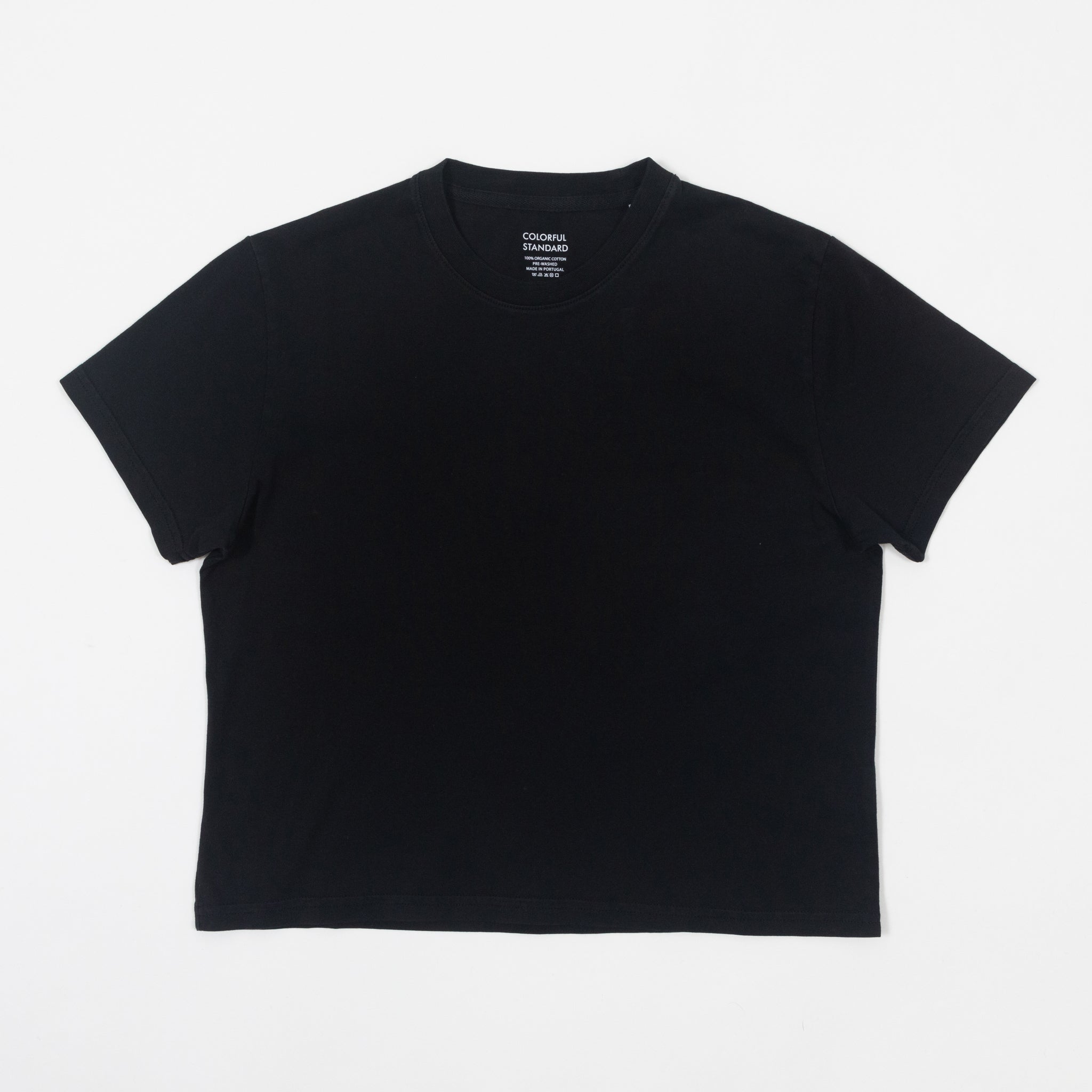 Womens COLORFUL STANDARD Boxy Crop Top in BLACK