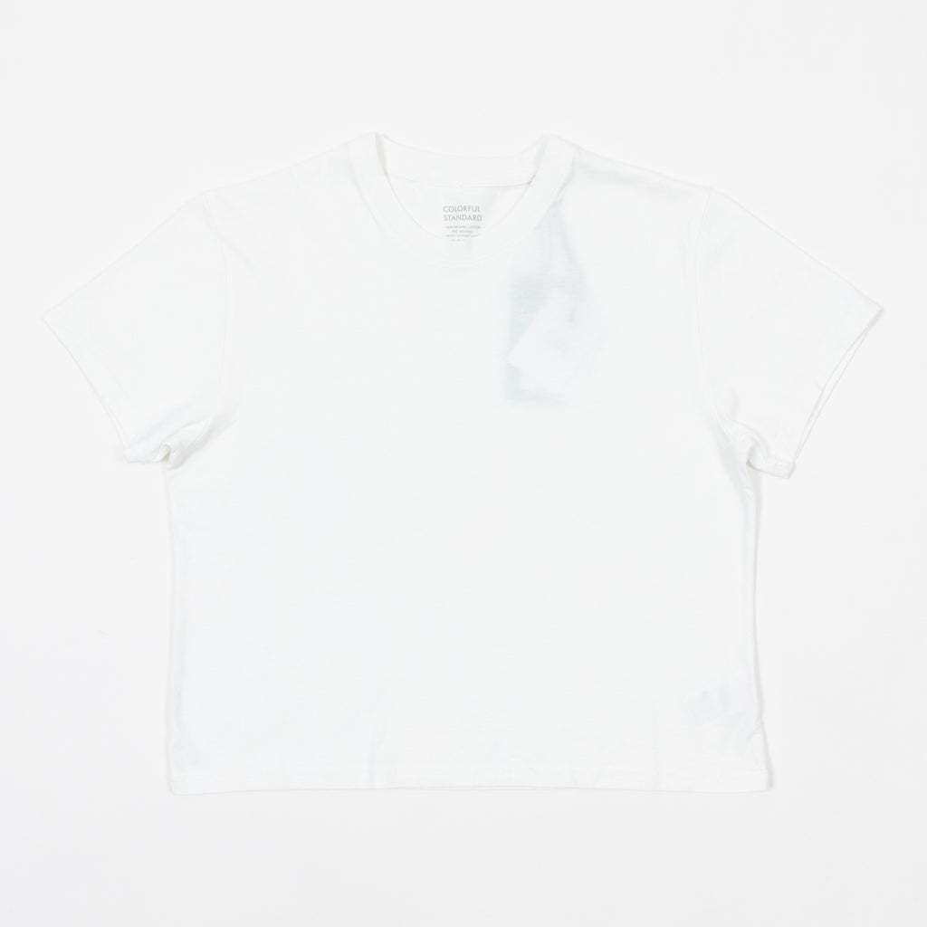 Womens COLORFUL STANDARD Boxy Crop Top in WHITE