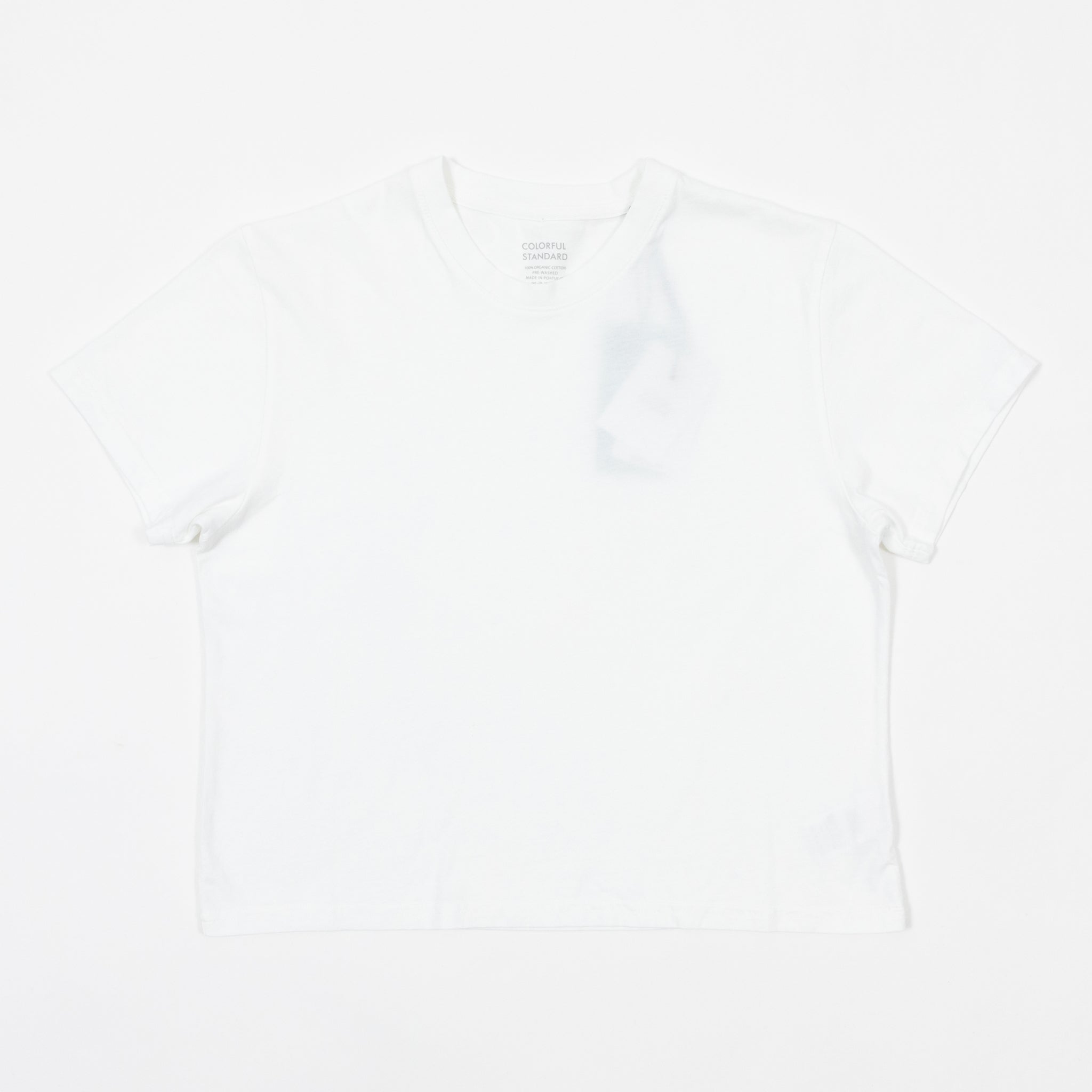 Womens COLORFUL STANDARD Boxy Crop Top in WHITE