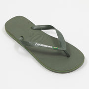 HAVAIANAS Brasil Logo Flip Flop in MOSS GREEN