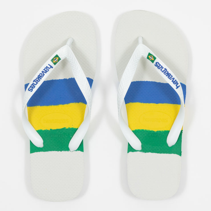 HAVAIANAS Brasil Tech Flip Flops in WHITE