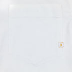 FARAH Brewer Casual Fit Pocket Long Sleeve Shirt in WHITE