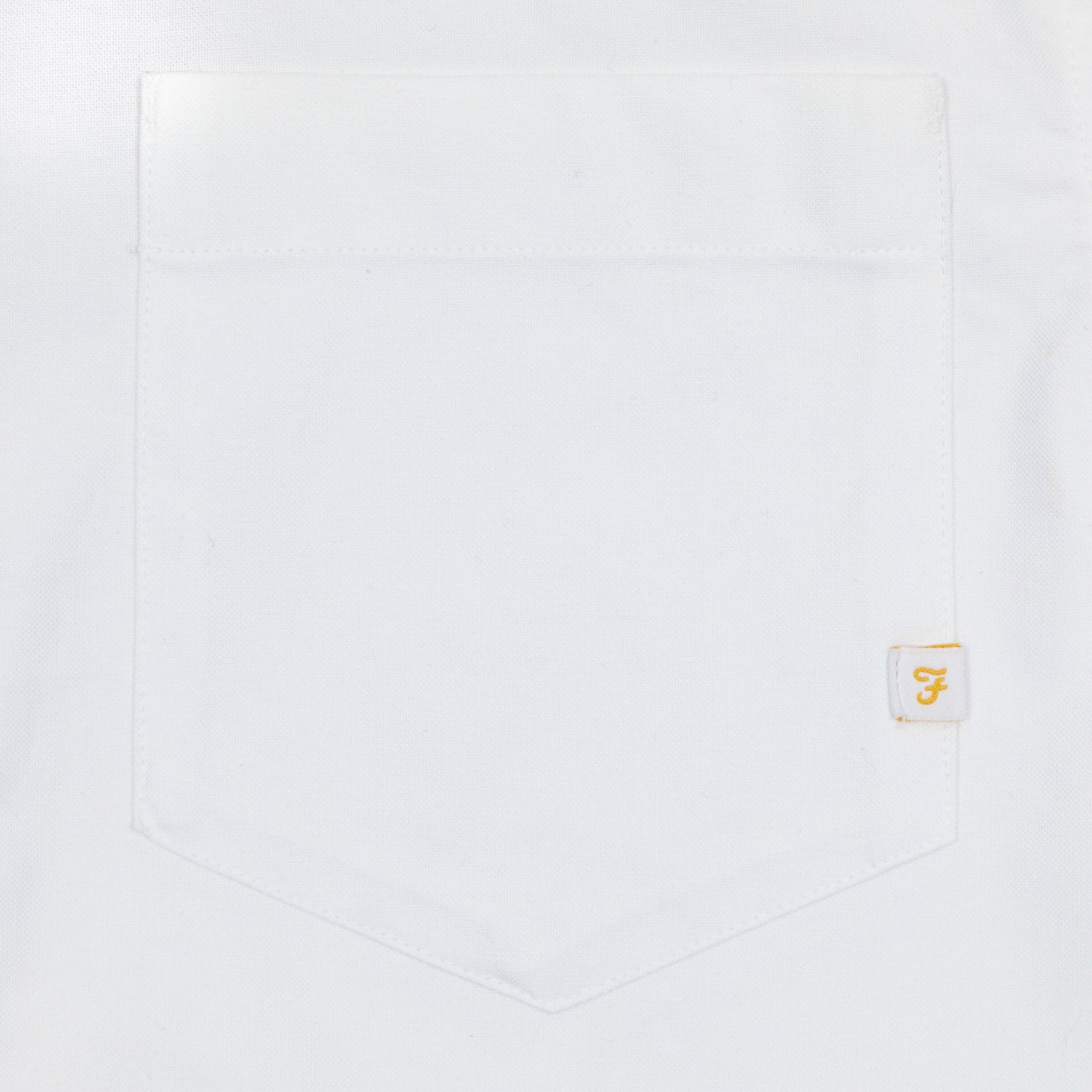 FARAH Brewer Casual Fit Pocket Long Sleeve Shirt in WHITE