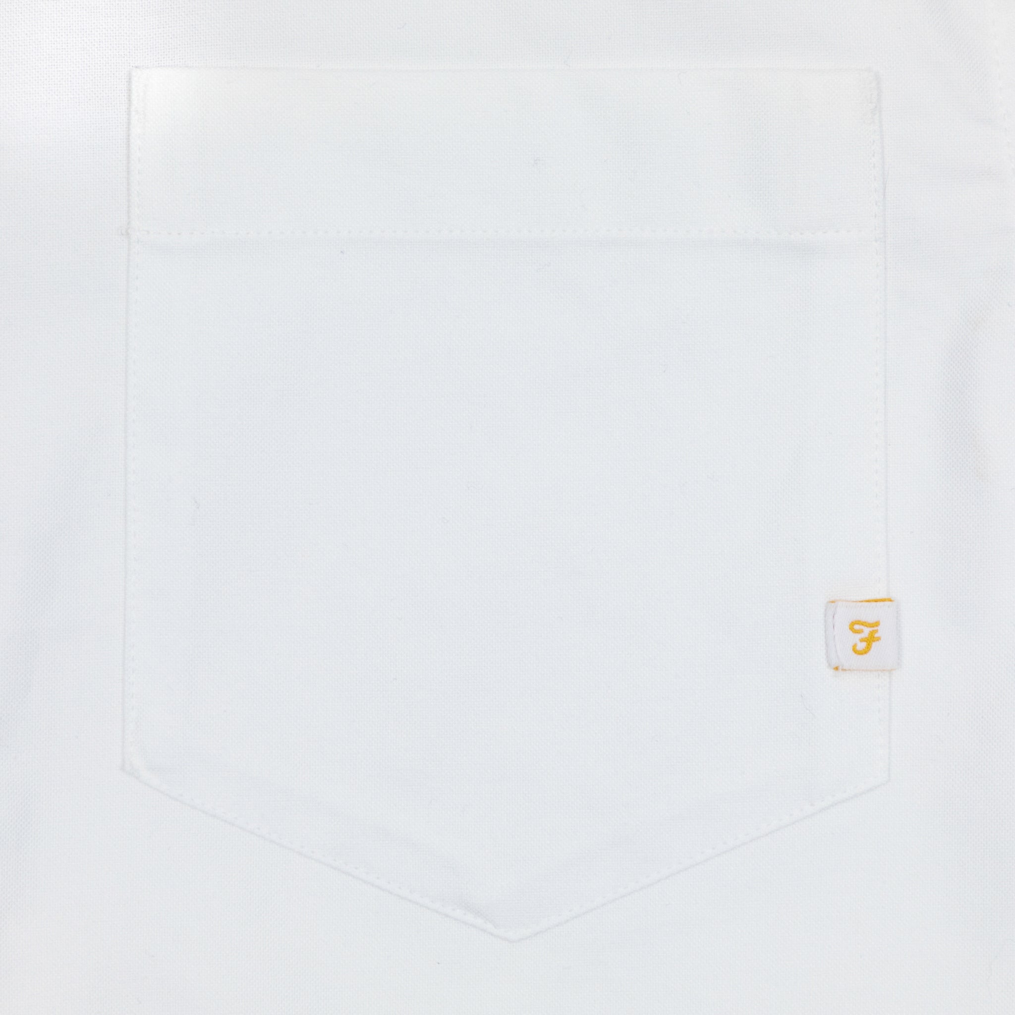 FARAH Brewer Casual Fit Pocket Long Sleeve Shirt in WHITE