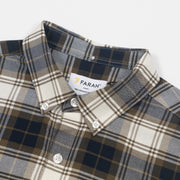FARAH Brewer Check Shirt in GREEN & CREAM