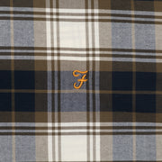 FARAH Brewer Check Shirt in GREEN & CREAM