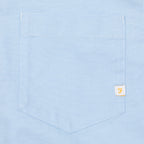 FARAH Brewer Pocket Long Sleeve Oxford Shirt in LIGHT BLUE