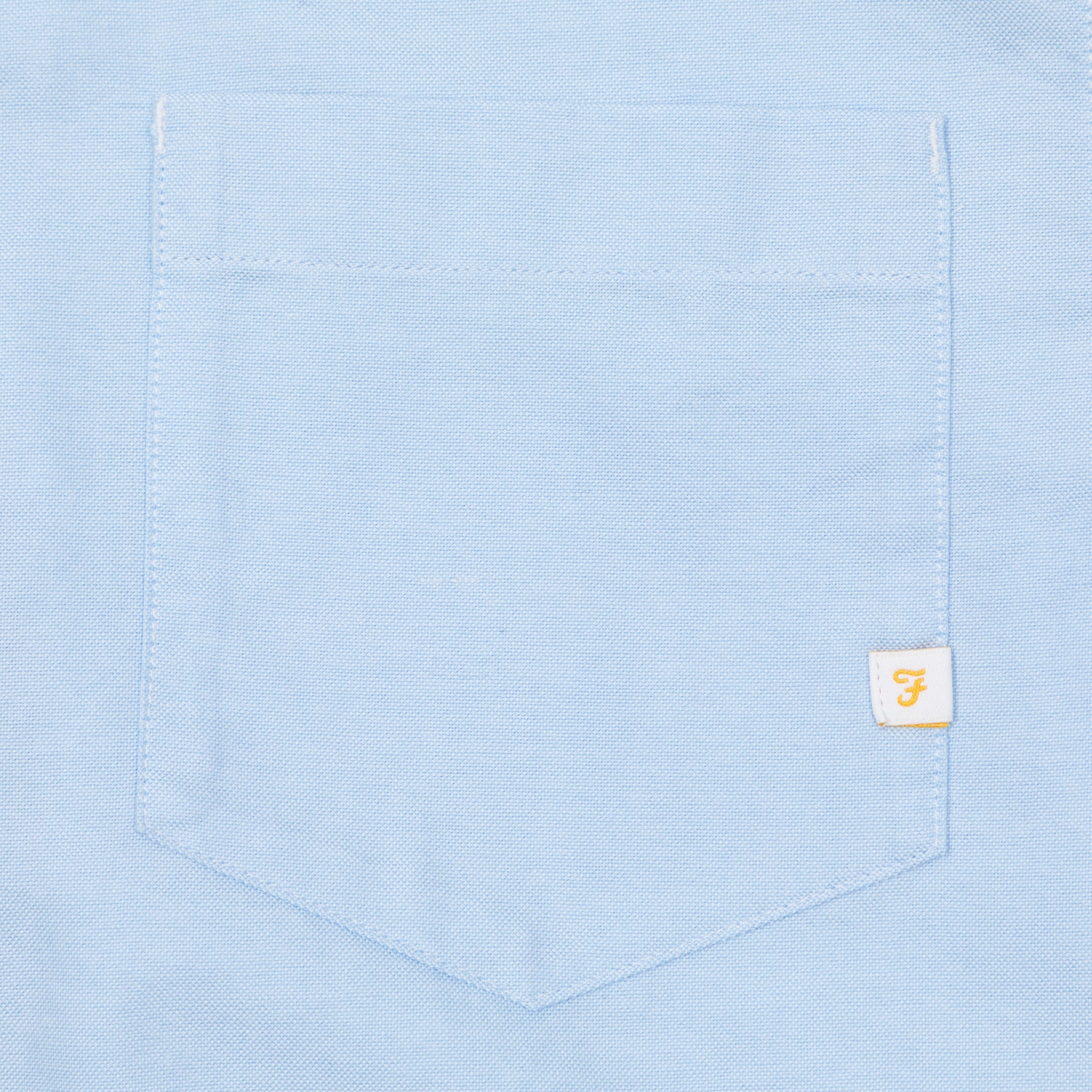 FARAH Brewer Pocket Long Sleeve Oxford Shirt in LIGHT BLUE