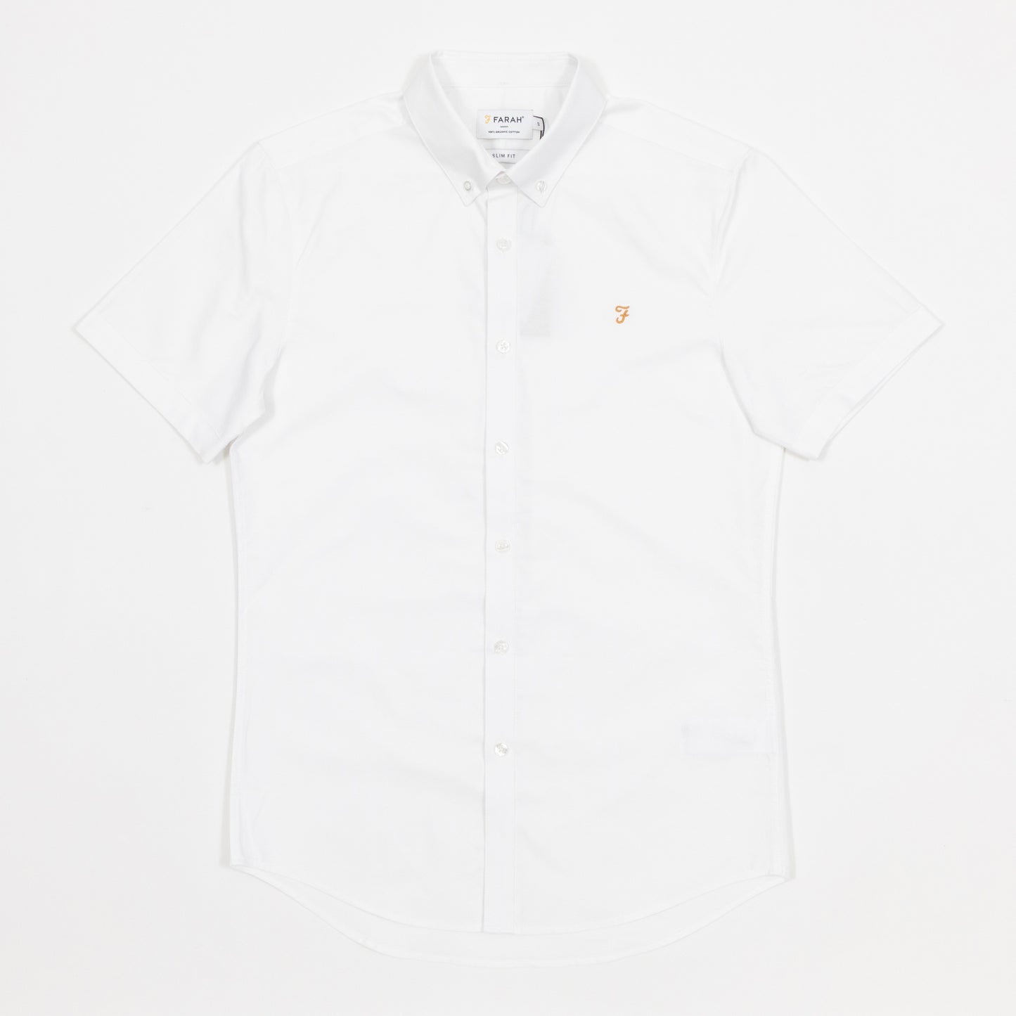 FARAH Brewer Short Sleeve Shirt in WHITE