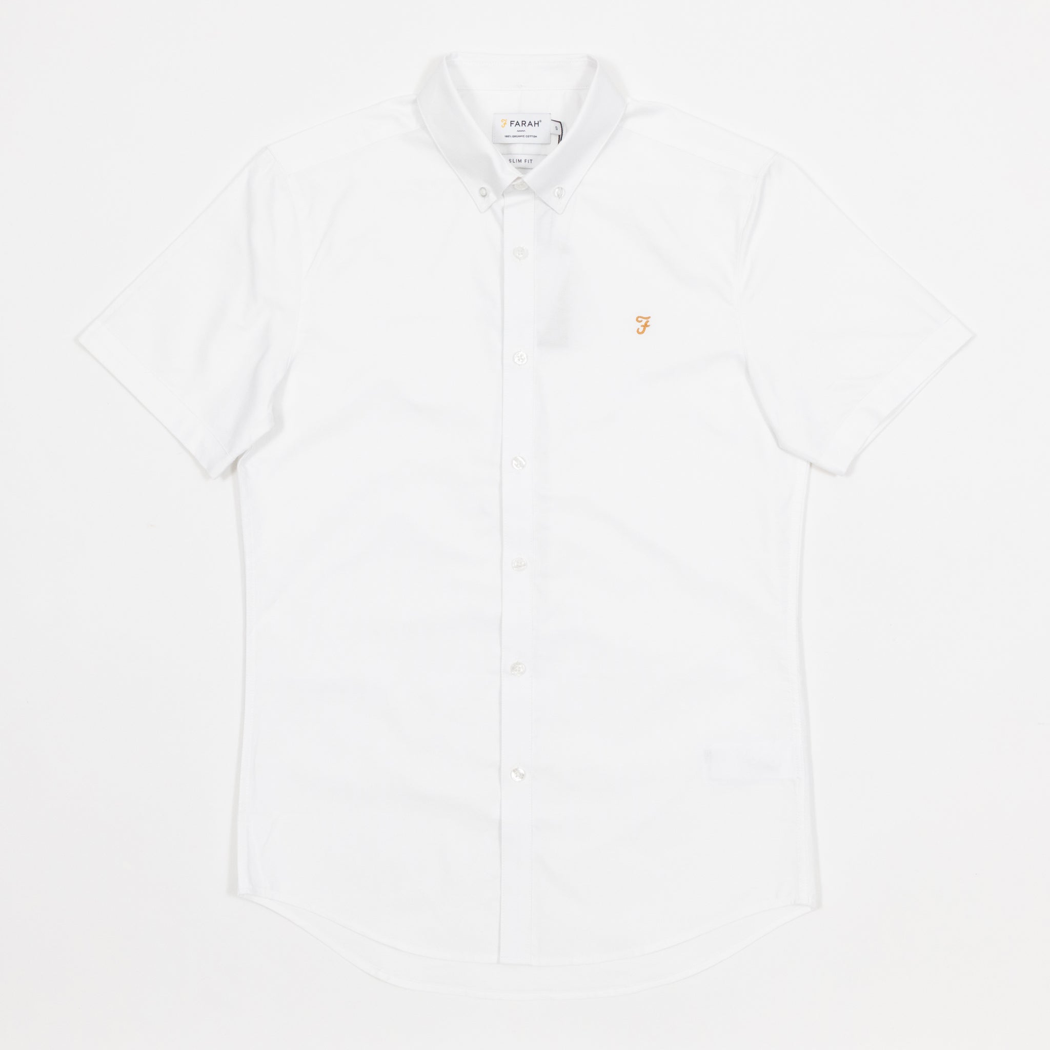 FARAH Brewer Short Sleeve Shirt in WHITE