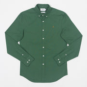 FARAH Brewer Slim Long Sleeve Oxford Shirt in GREEN