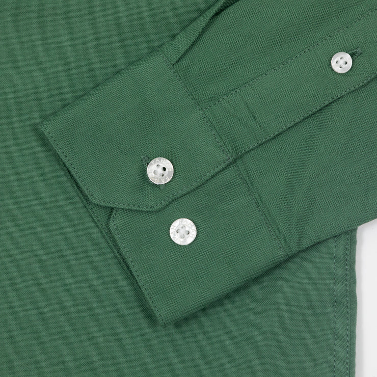 FARAH Brewer Slim Long Sleeve Oxford Shirt in GREEN