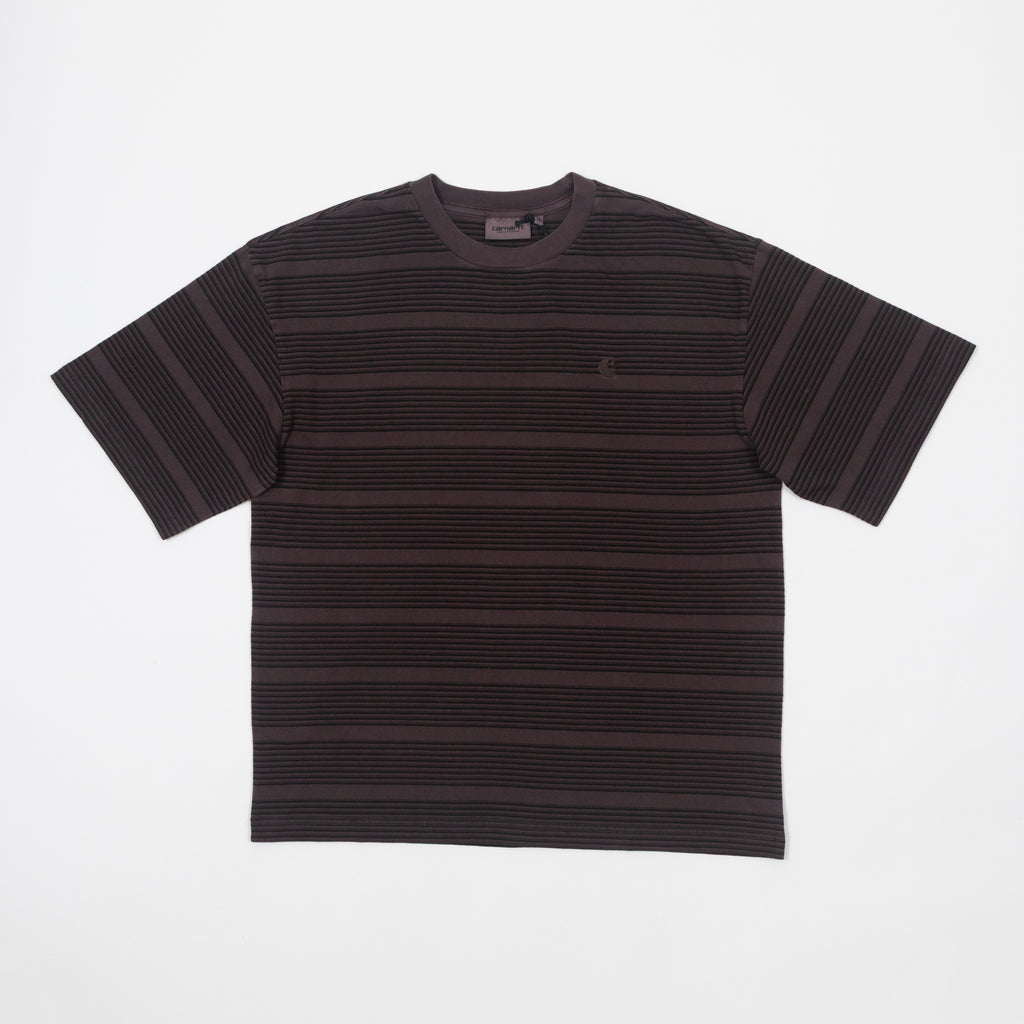 CARHARTT Hanson Short Sleeve Striped T-Shirt in PALISANDER