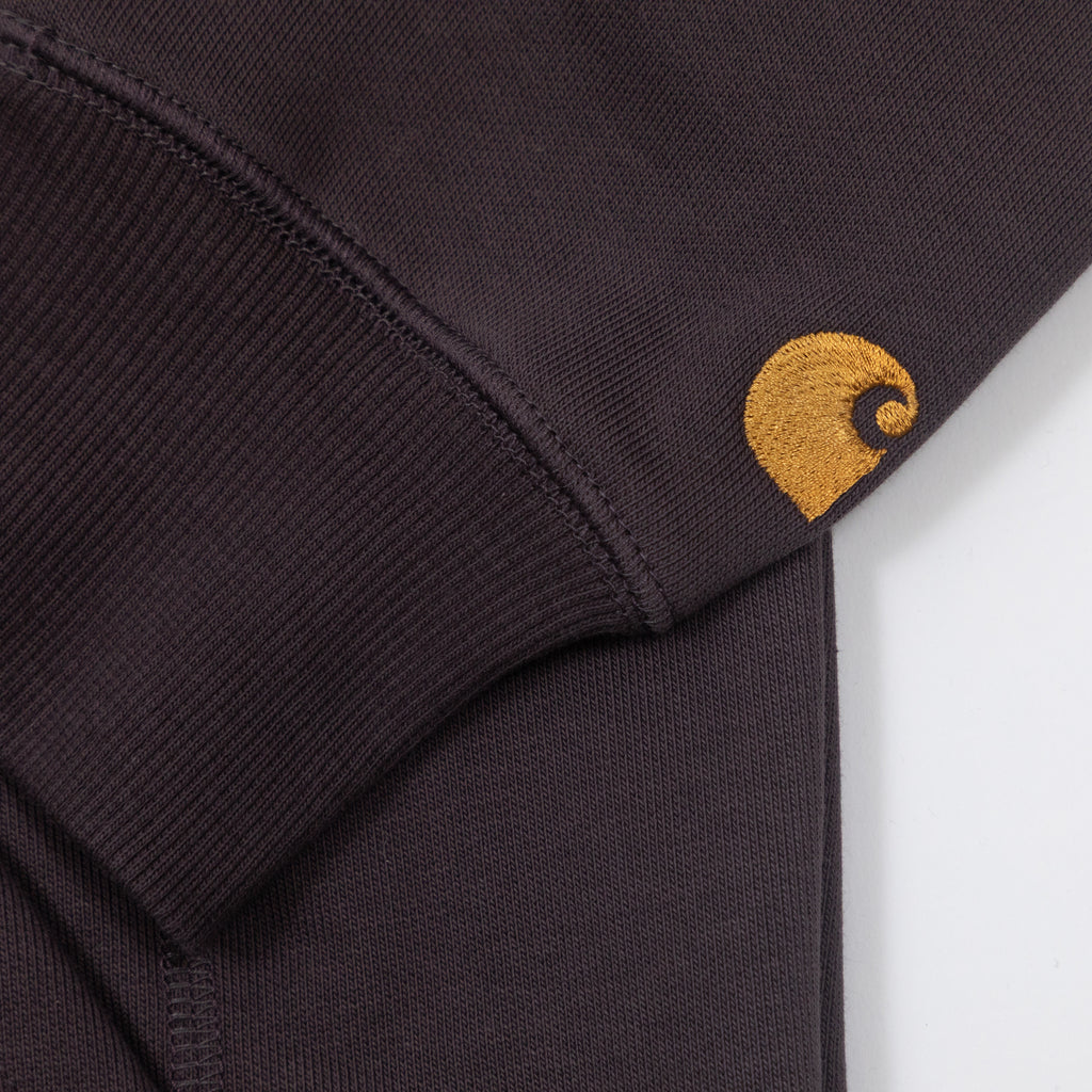CARHARTT Hooded Chase Sweatshirt in SHALE / GOLD