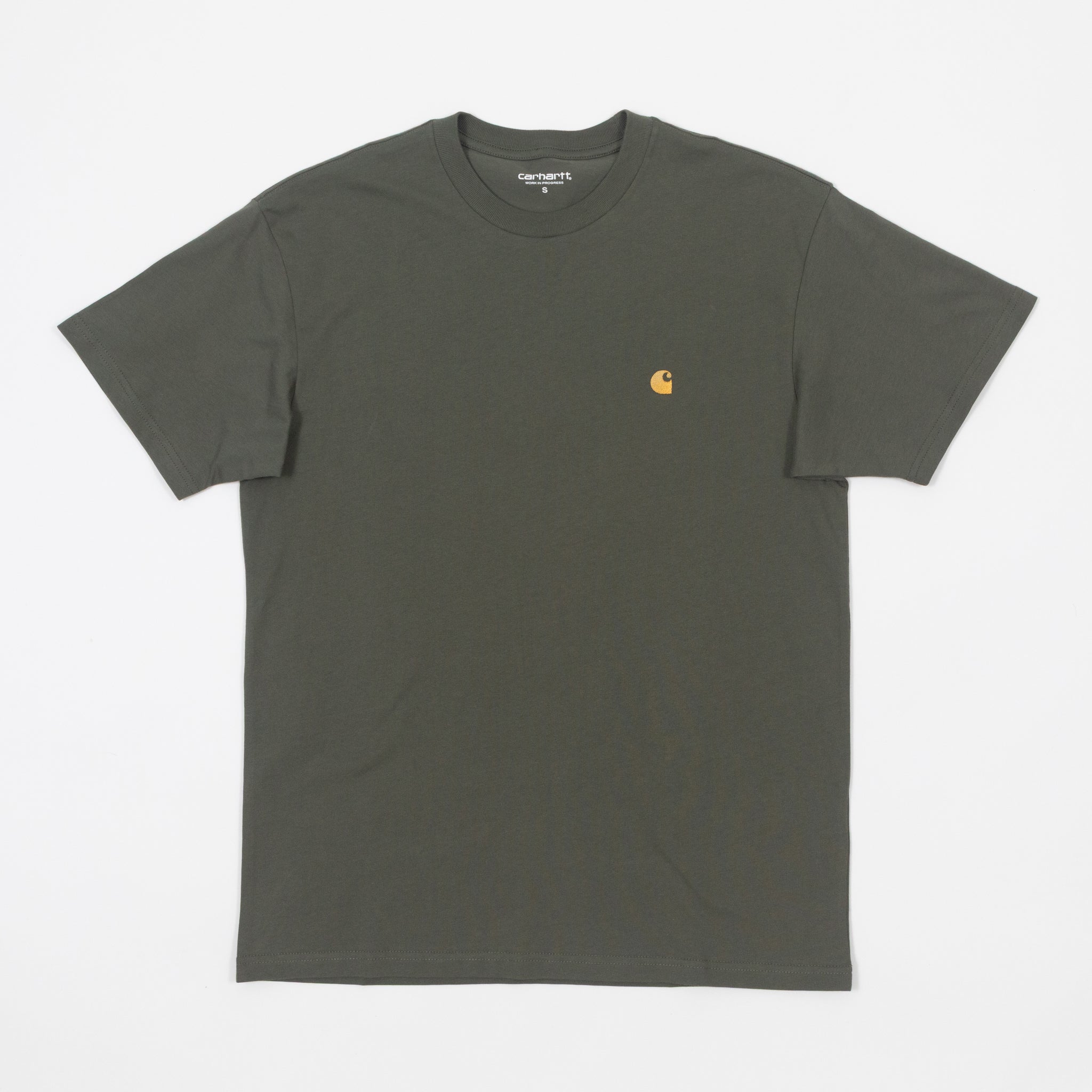 CARHARTT Chase Short Sleeve T-Shirt in LEAF / GOLD