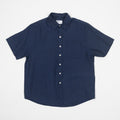 COLORFUL STANDARD Linen Short Sleeve Shirt in Marine Blue