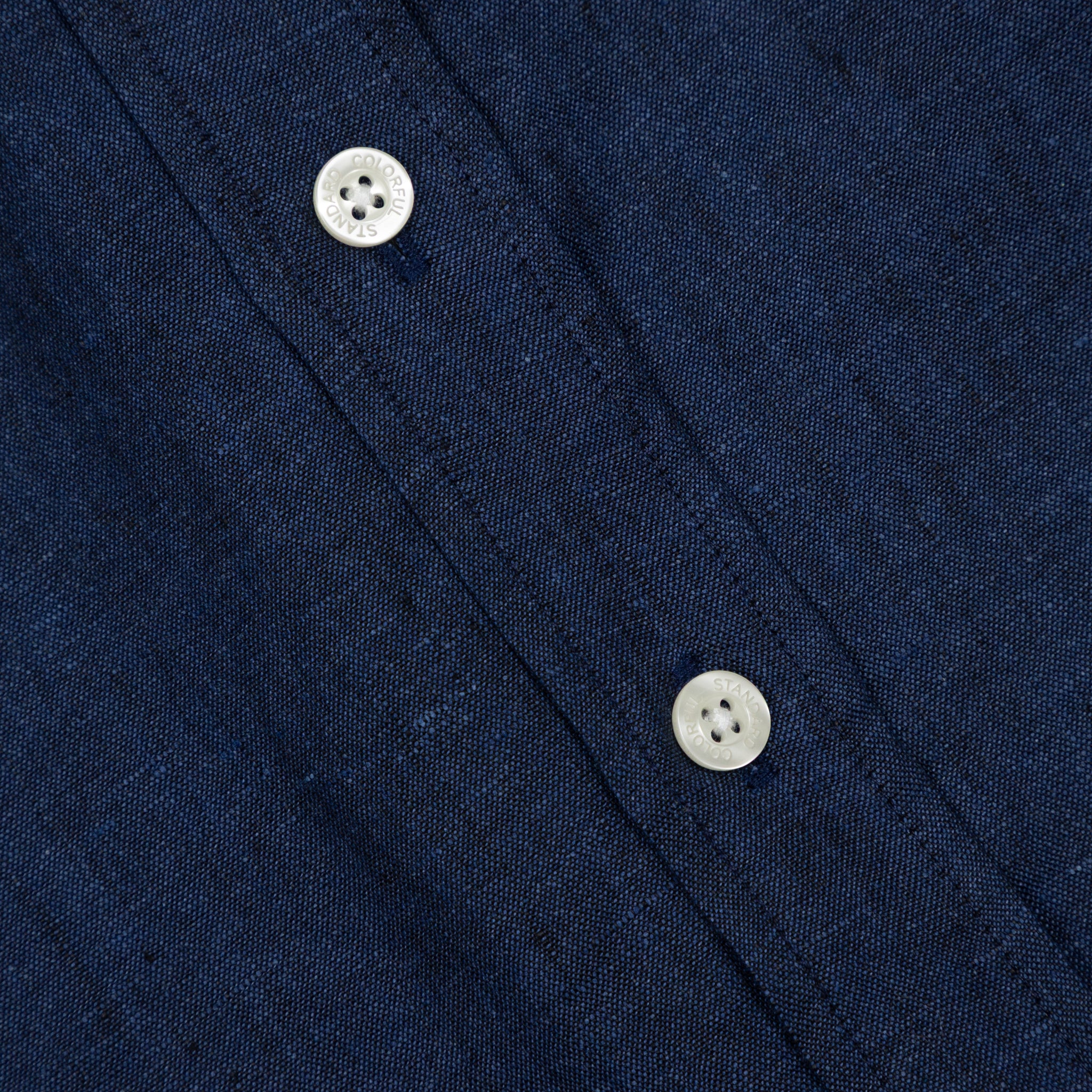 COLORFUL STANDARD Linen Short Sleeve Shirt in Marine Blue