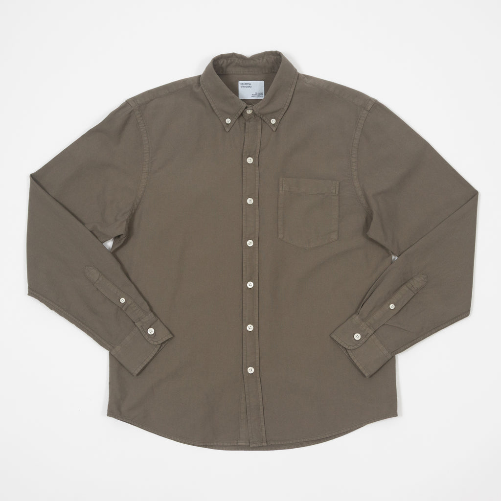 COLORFUL STANDARD Organic Button Down Shirt in DUSTY OLIVE