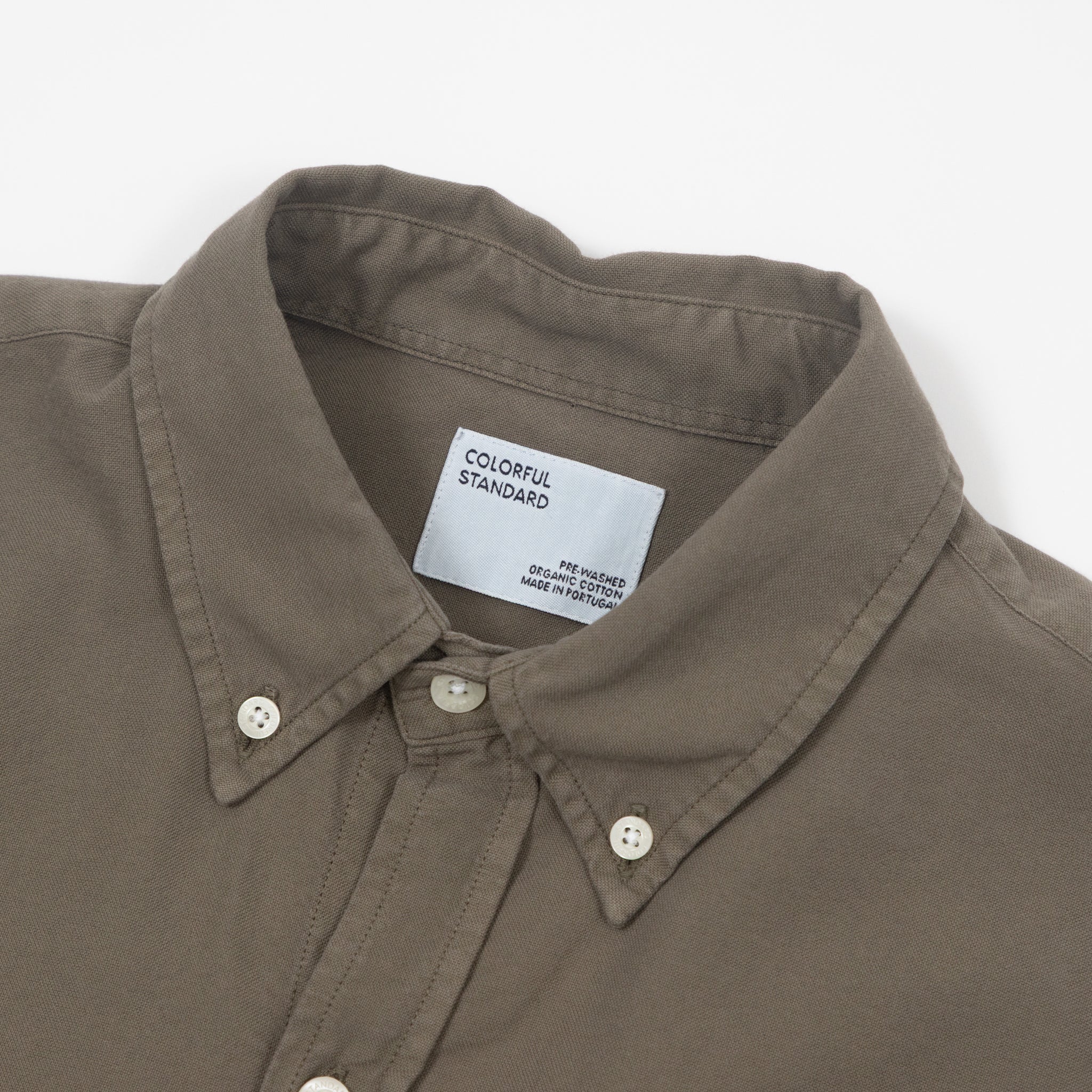 COLORFUL STANDARD Organic Button Down Shirt in DUSTY OLIVE