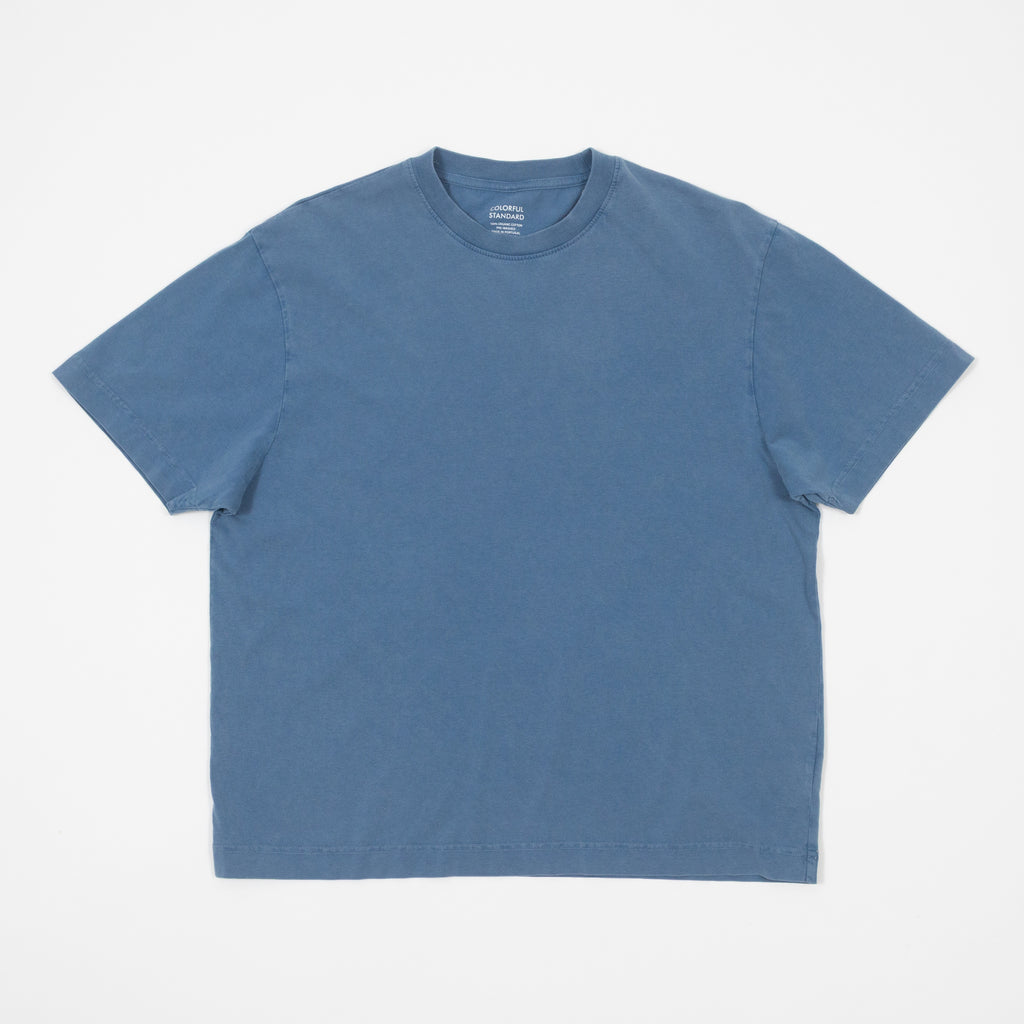 COLORFUL STANDARD Oversized T-Shirt in Faded Indigo