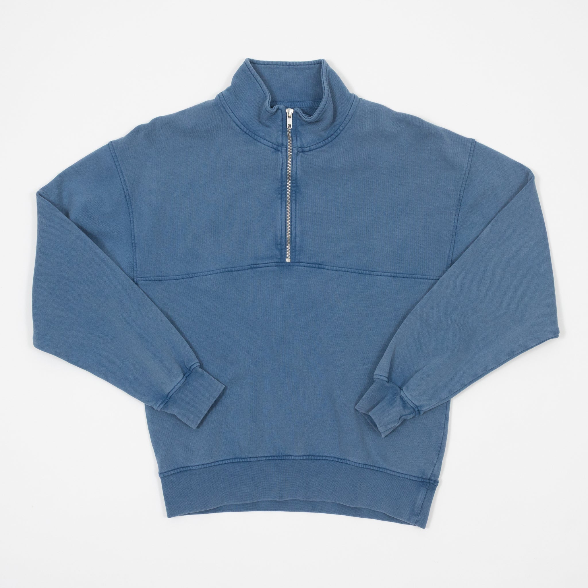 COLORFUL STANDARD Organic Quarter Zip in Faded Indigo