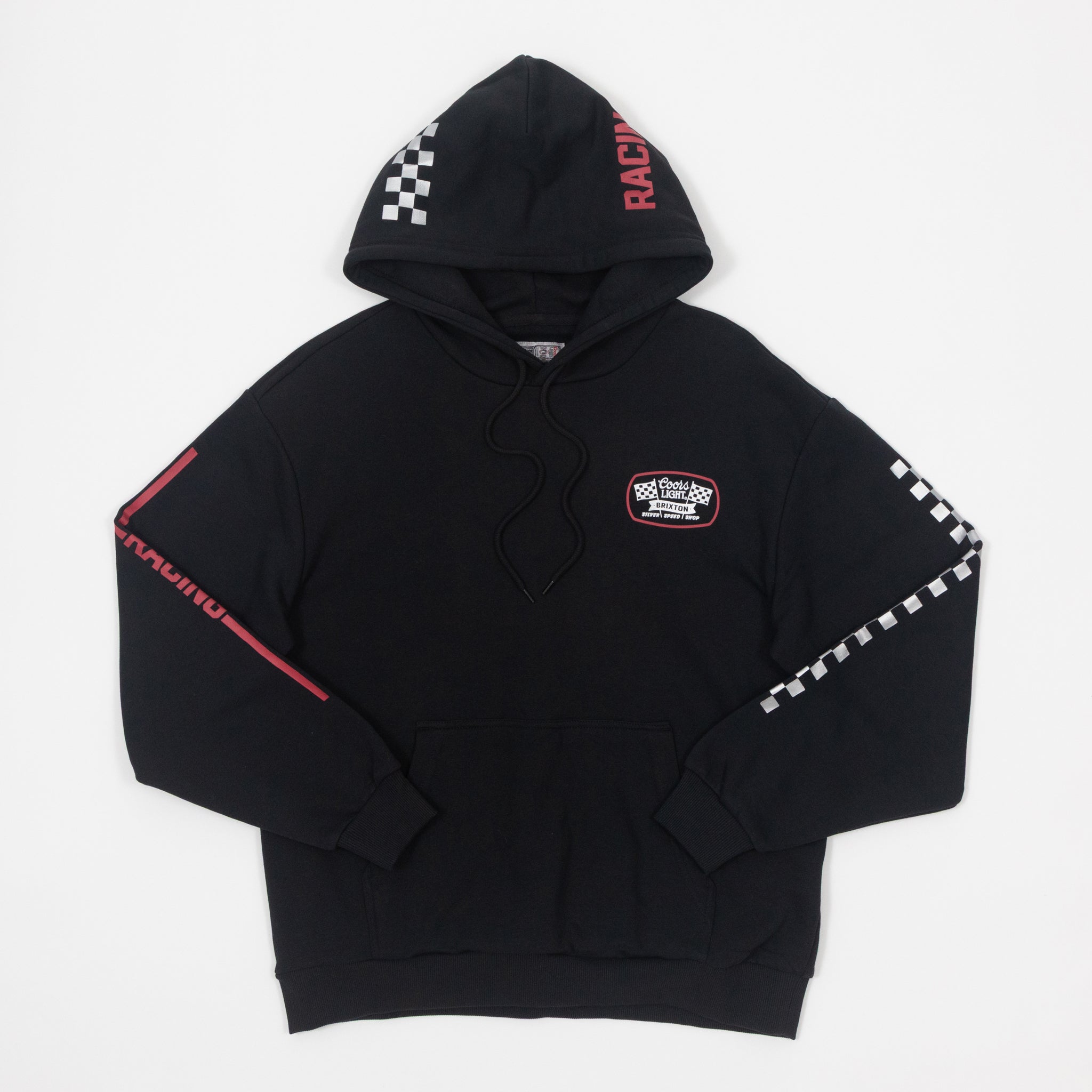 BRIXTON X COORS LIGHT Pit Stop Hoodie in BLACK