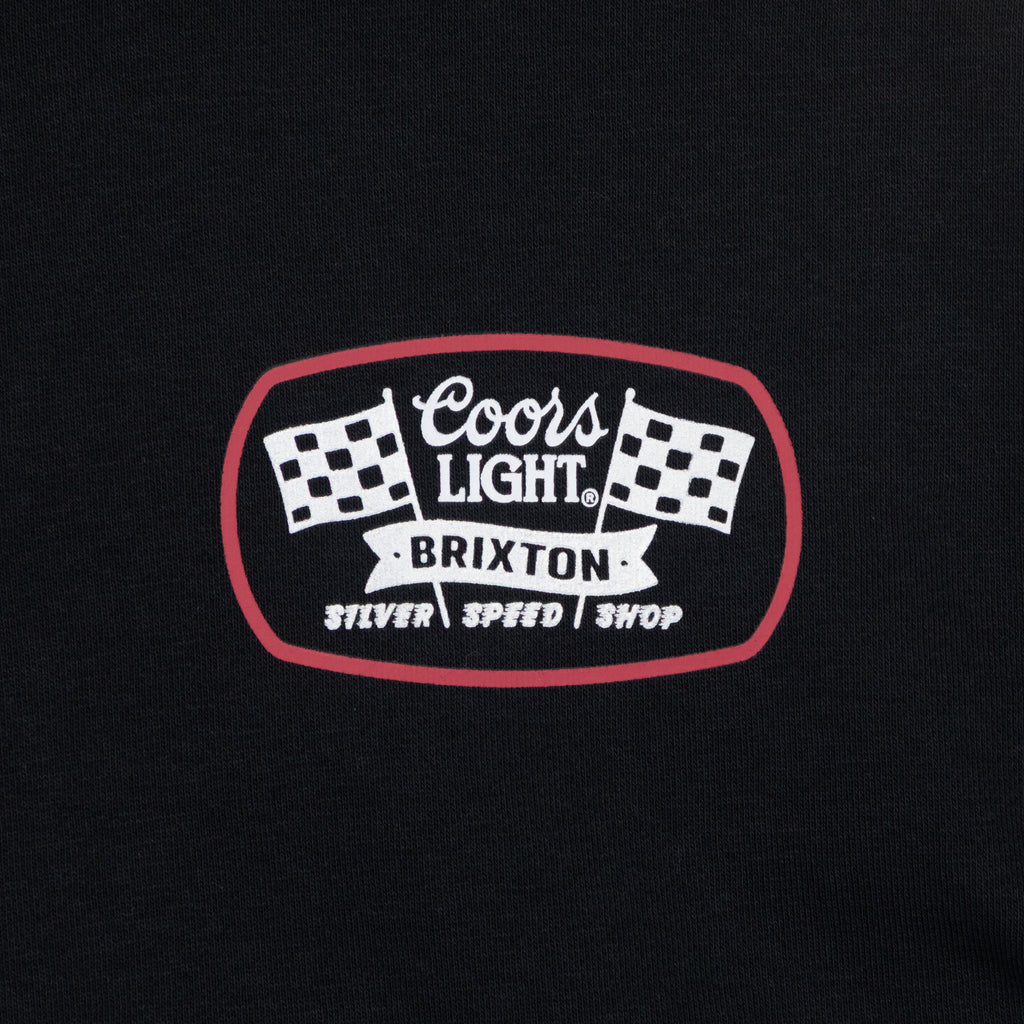 BRIXTON X COORS LIGHT Pit Stop Hoodie in BLACK