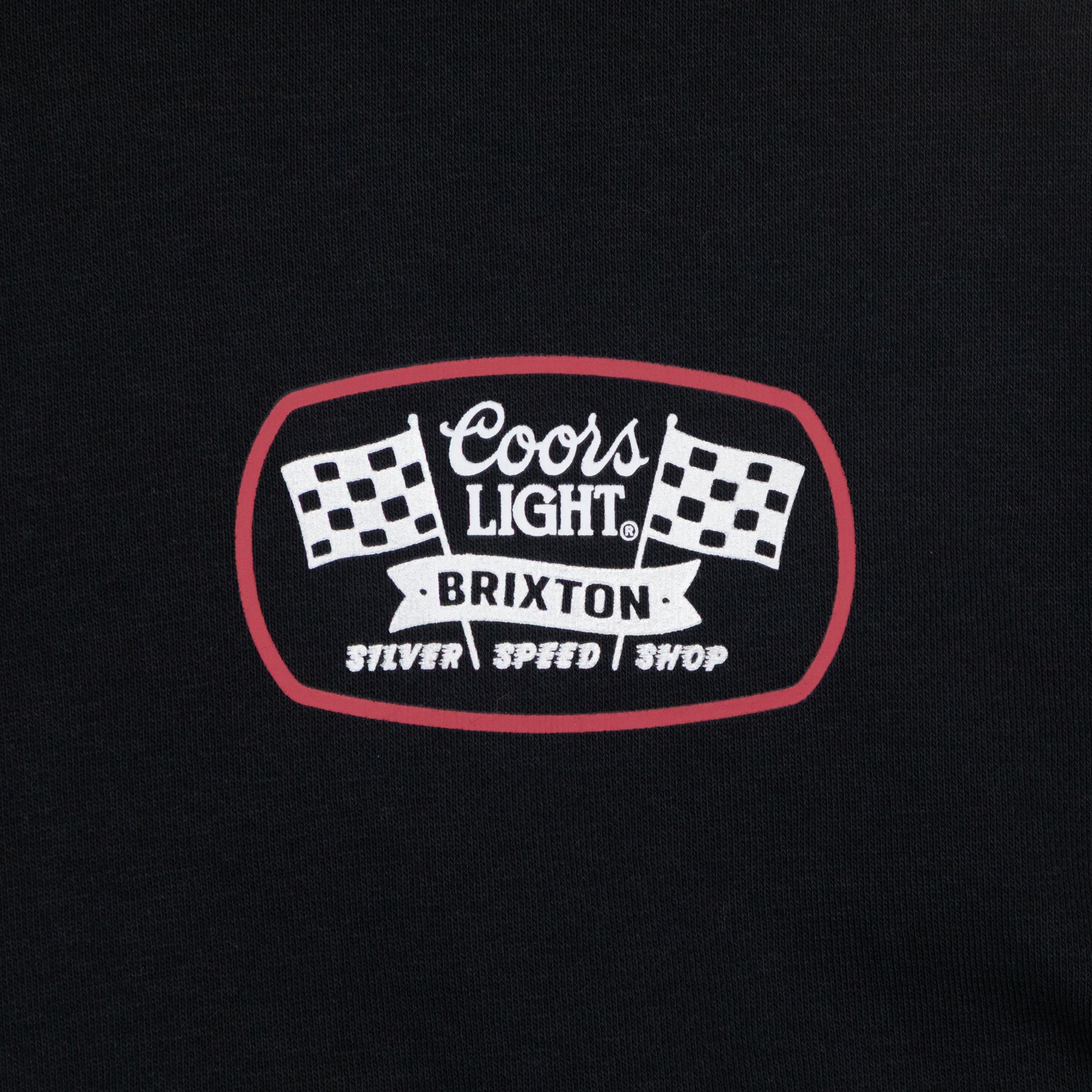 BRIXTON X COORS LIGHT Pit Stop Hoodie in BLACK