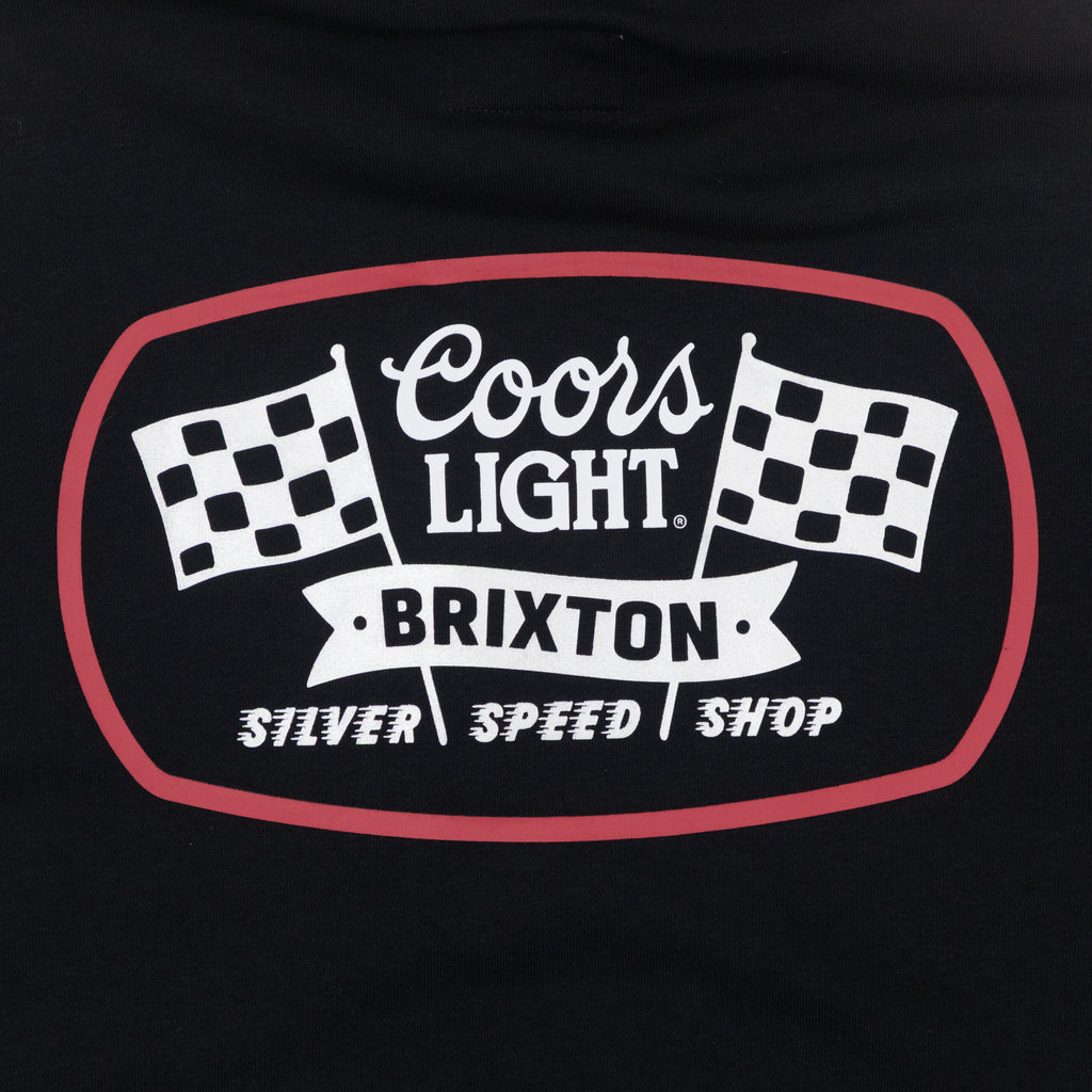 BRIXTON X COORS LIGHT Pit Stop Hoodie in BLACK