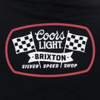 BRIXTON X COORS LIGHT Pit Stop Hoodie in BLACK
