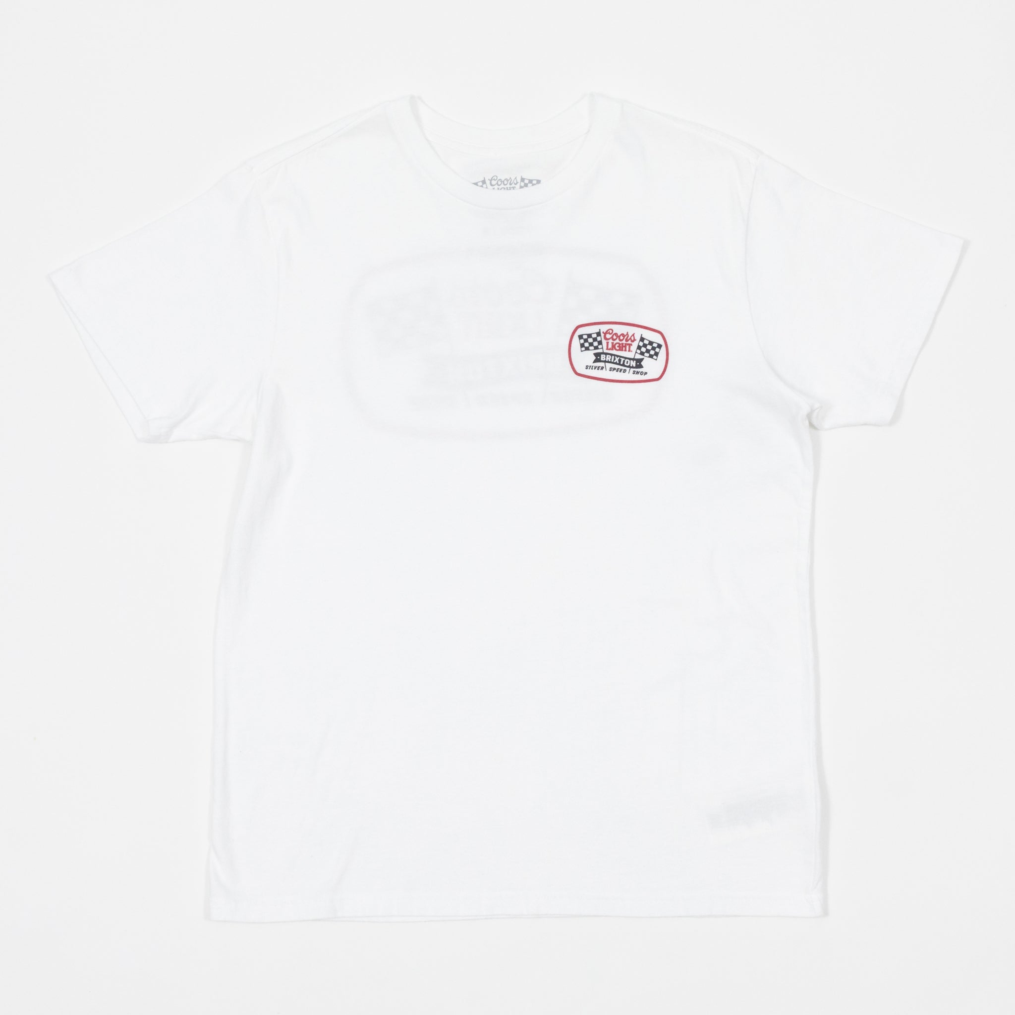 BRIXTON X COORS LIGHT Pit Stop Short Sleeve T-Shirt in WHITE